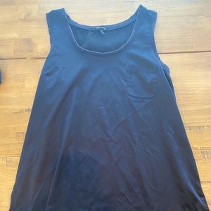 Daisy Fuentes Black Satin Pocket Tank